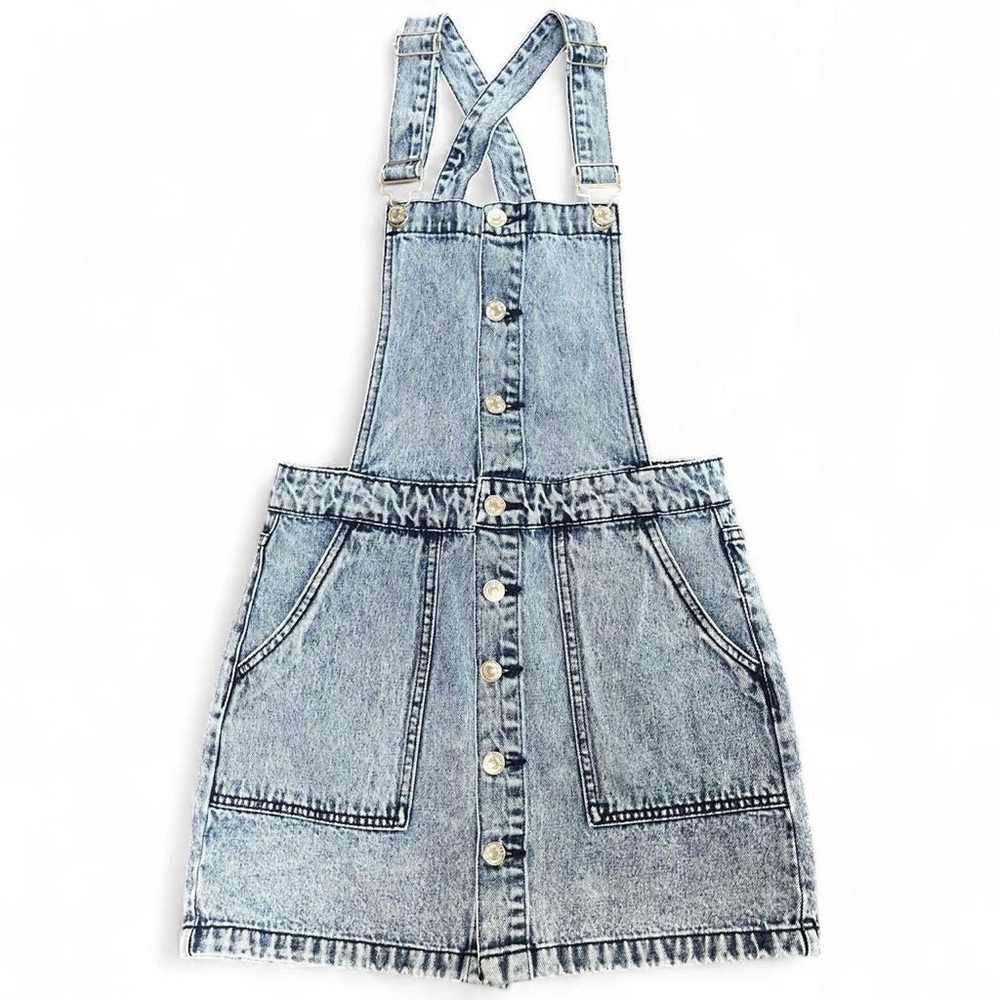 Forever 21 Light Blue Denim Overall Mini Dress